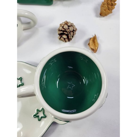 Department 56 Time to Celebrate set 2  Christmas tree plates and 2 mugs, box - Picture 14 of 17